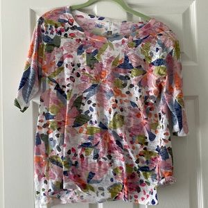 Whimsy Rose XL 3/4 sleeve USA made shirt NWOT
